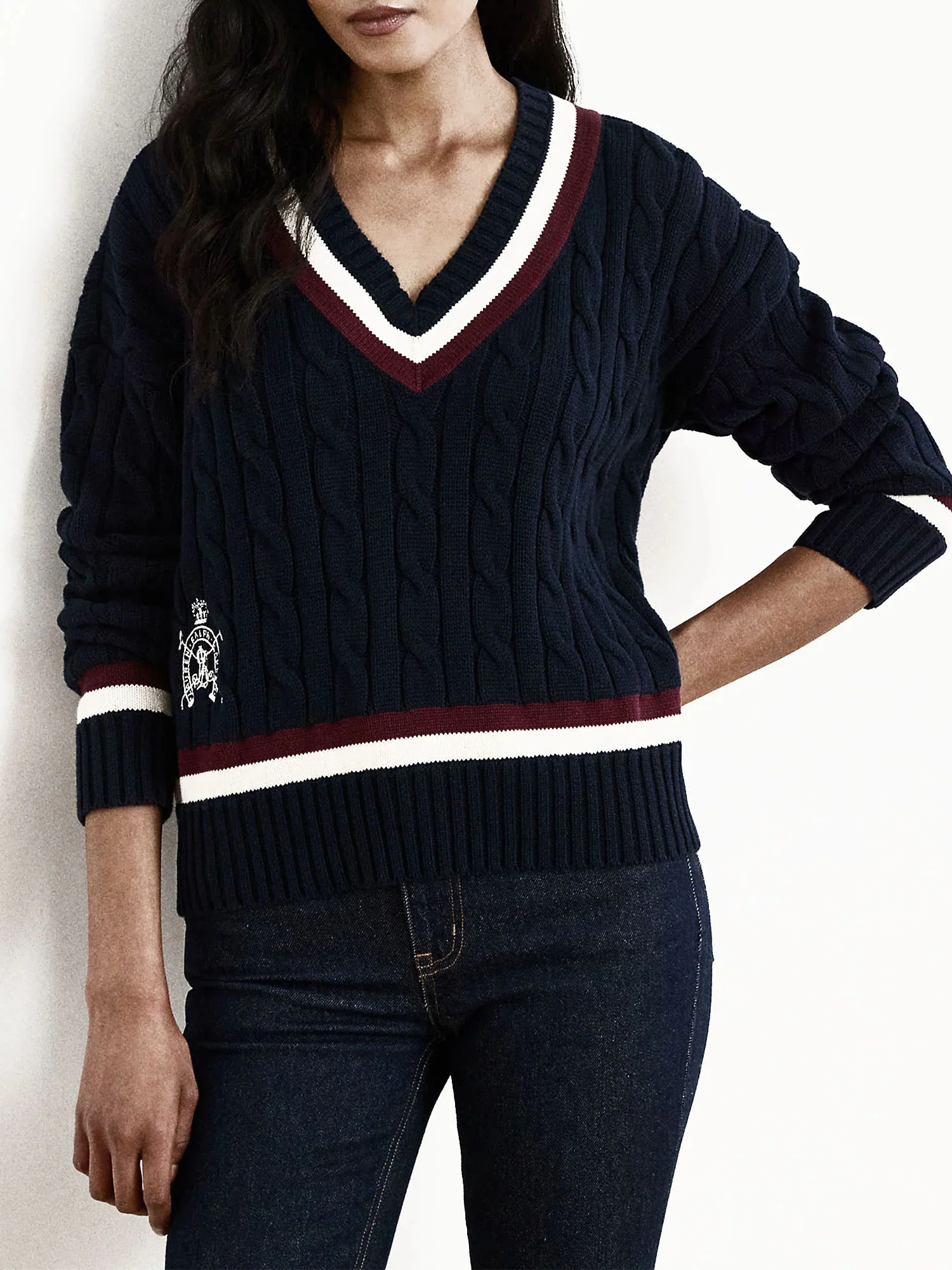 Blue Gassed Cotton Pullover Sweater