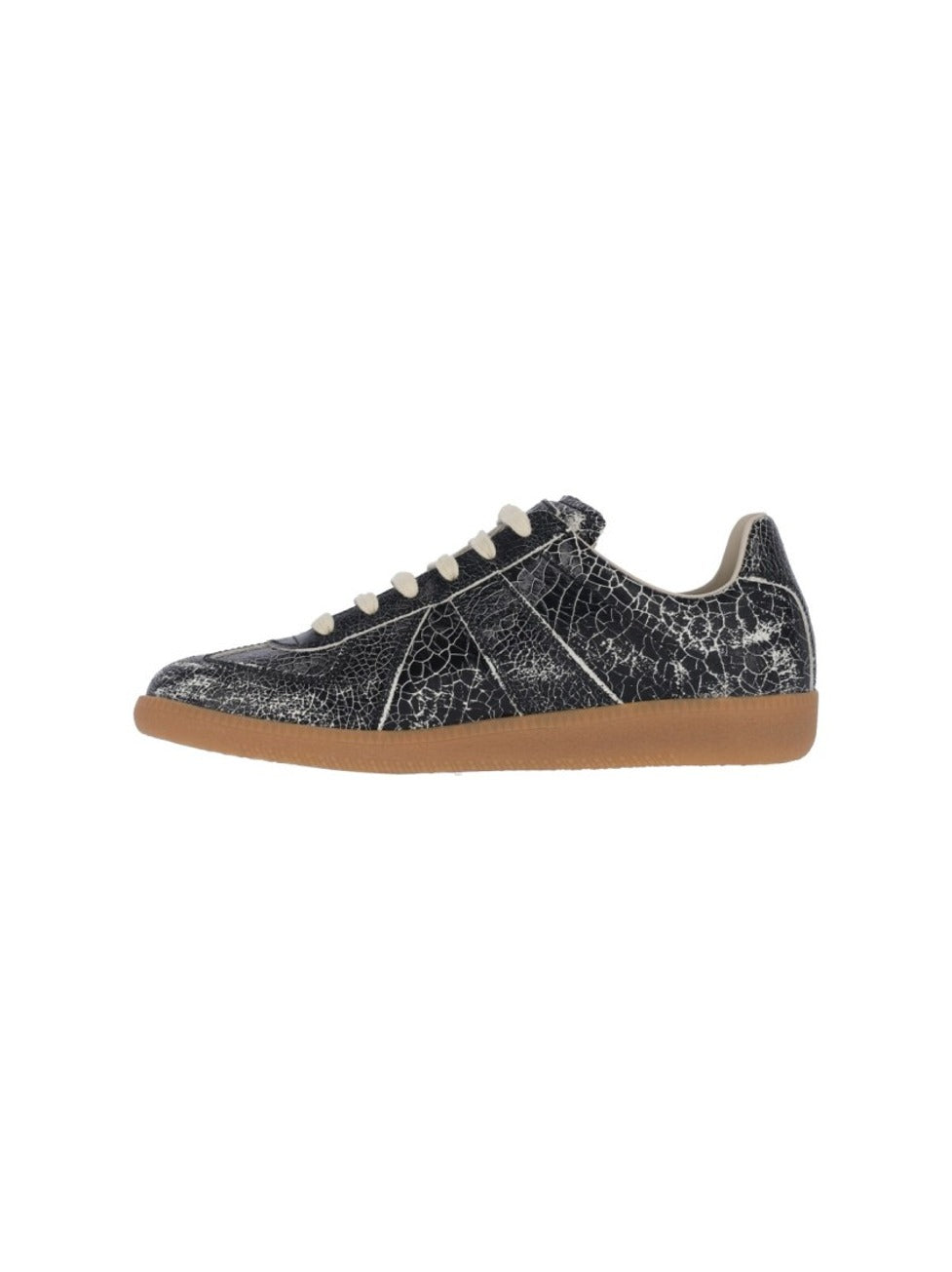 Cracked Leather Low-Top Sneakers
