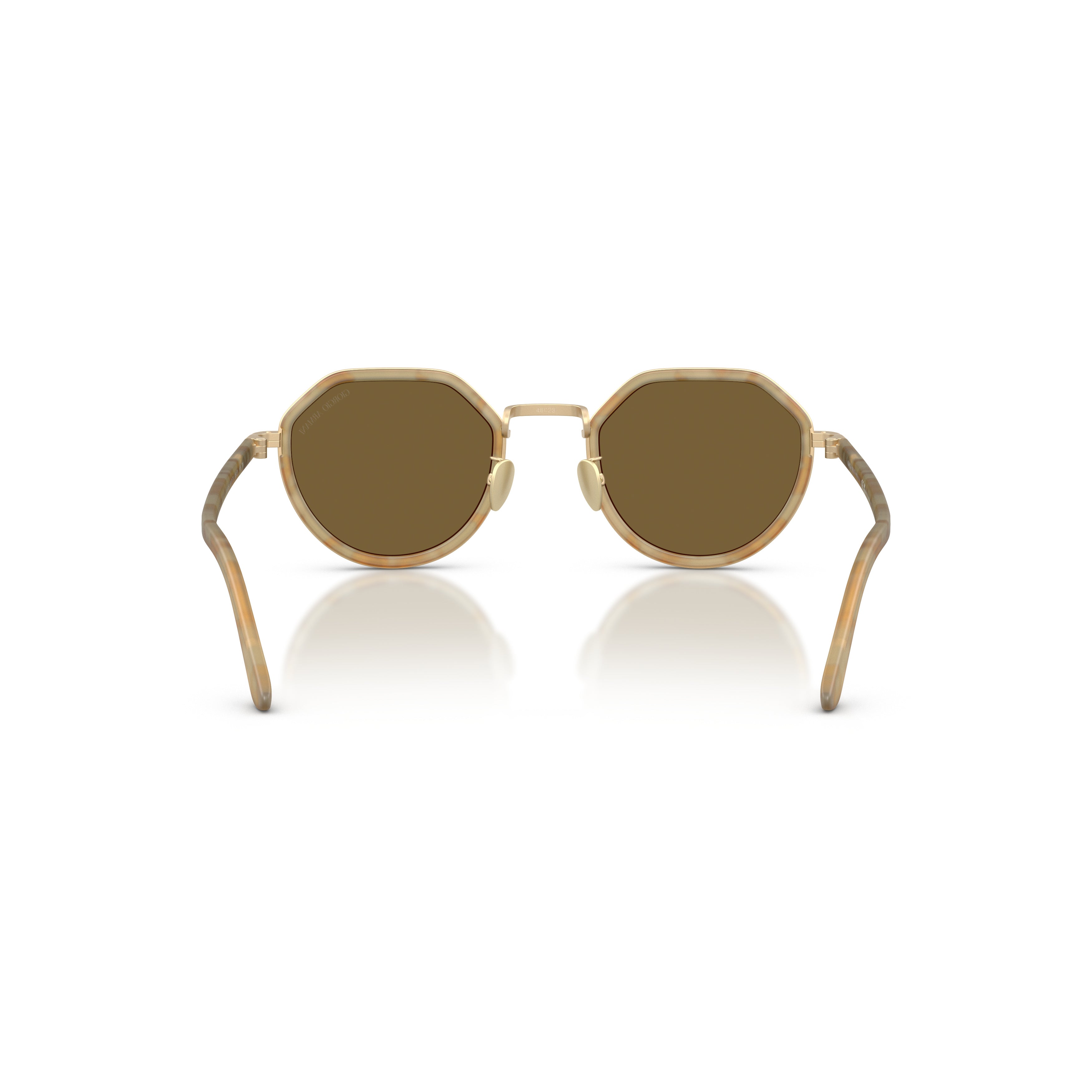 0ar6181 Octagonal Frame Sunglasses with Translucent Beige Accents