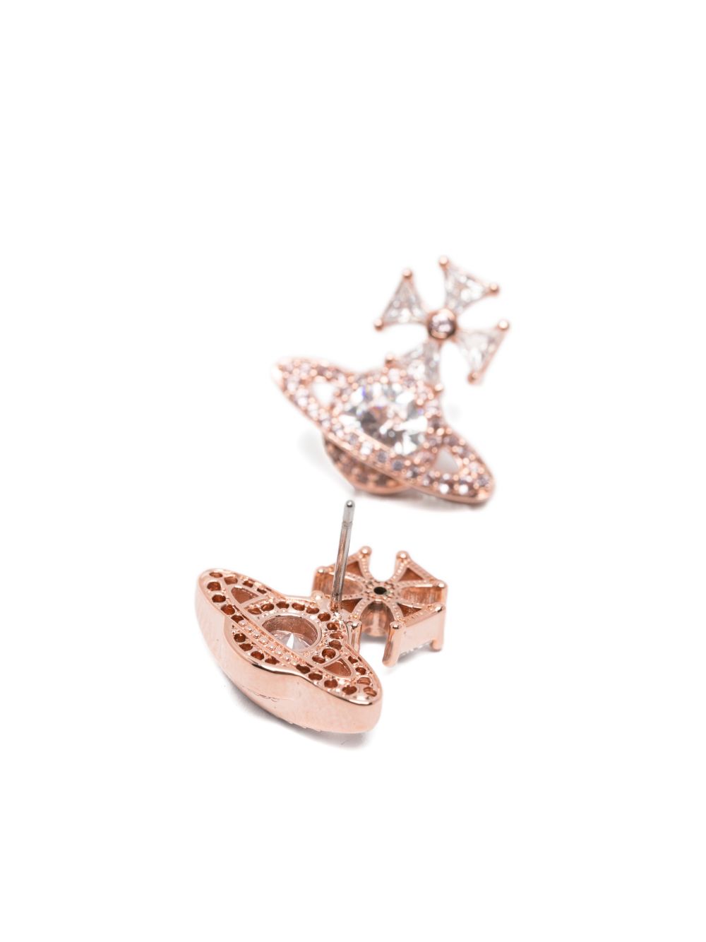 Rose Gold Orb Pendant Earrings
