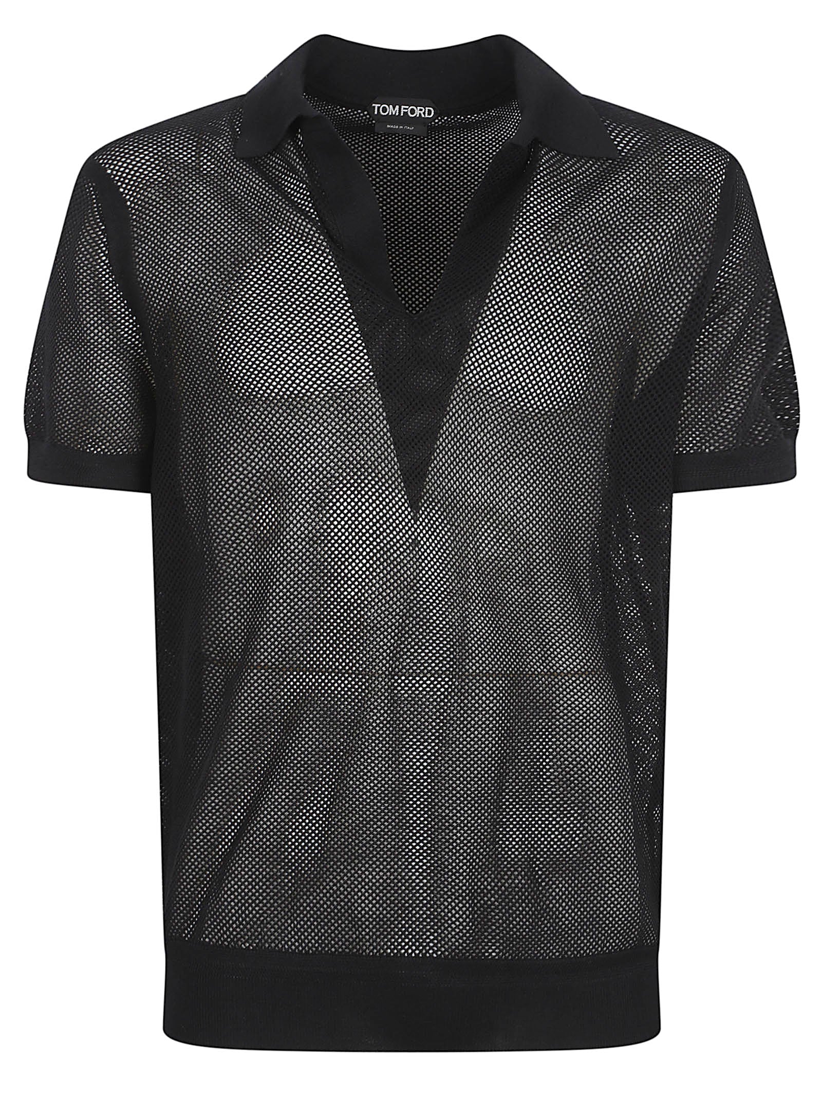 Semi-Transparent Black Polo Shirt