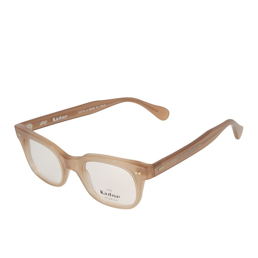 Kayo Translucent Beige Rectangular Eyeglasses with Metallic Rivet Details