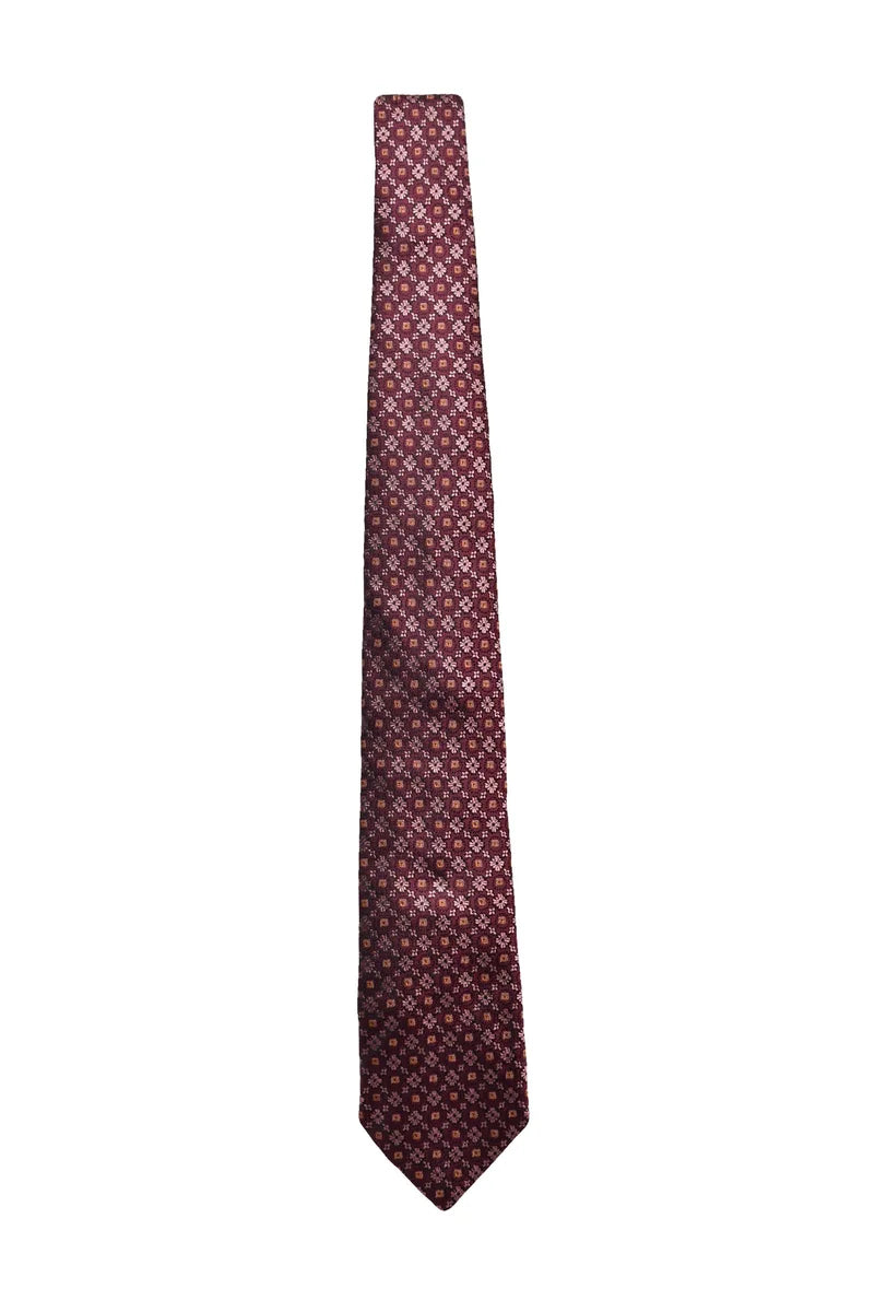 Jacquard Silk Tie - Bordeaux