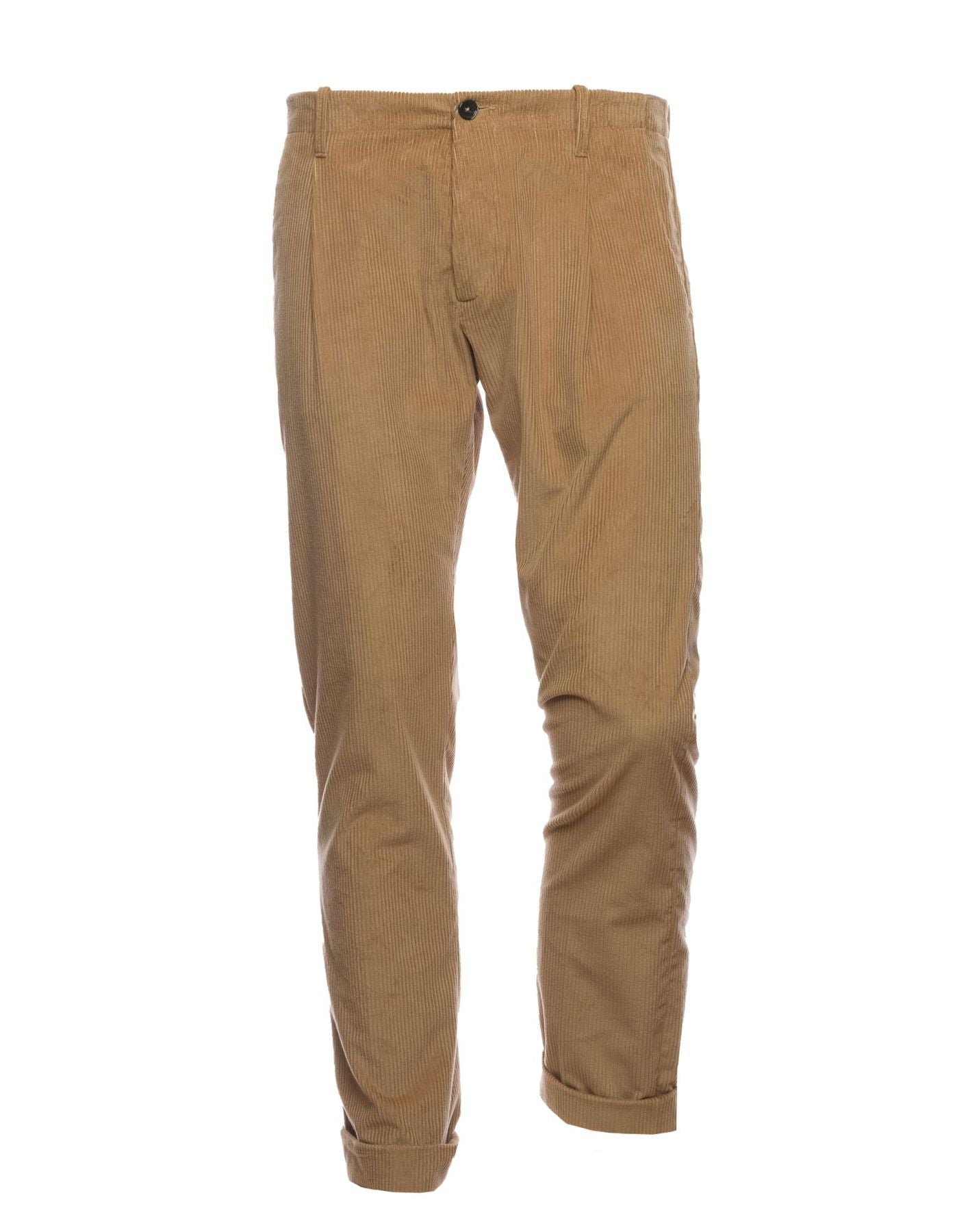 Straight-Leg Corduroy Trousers With Button Fastening