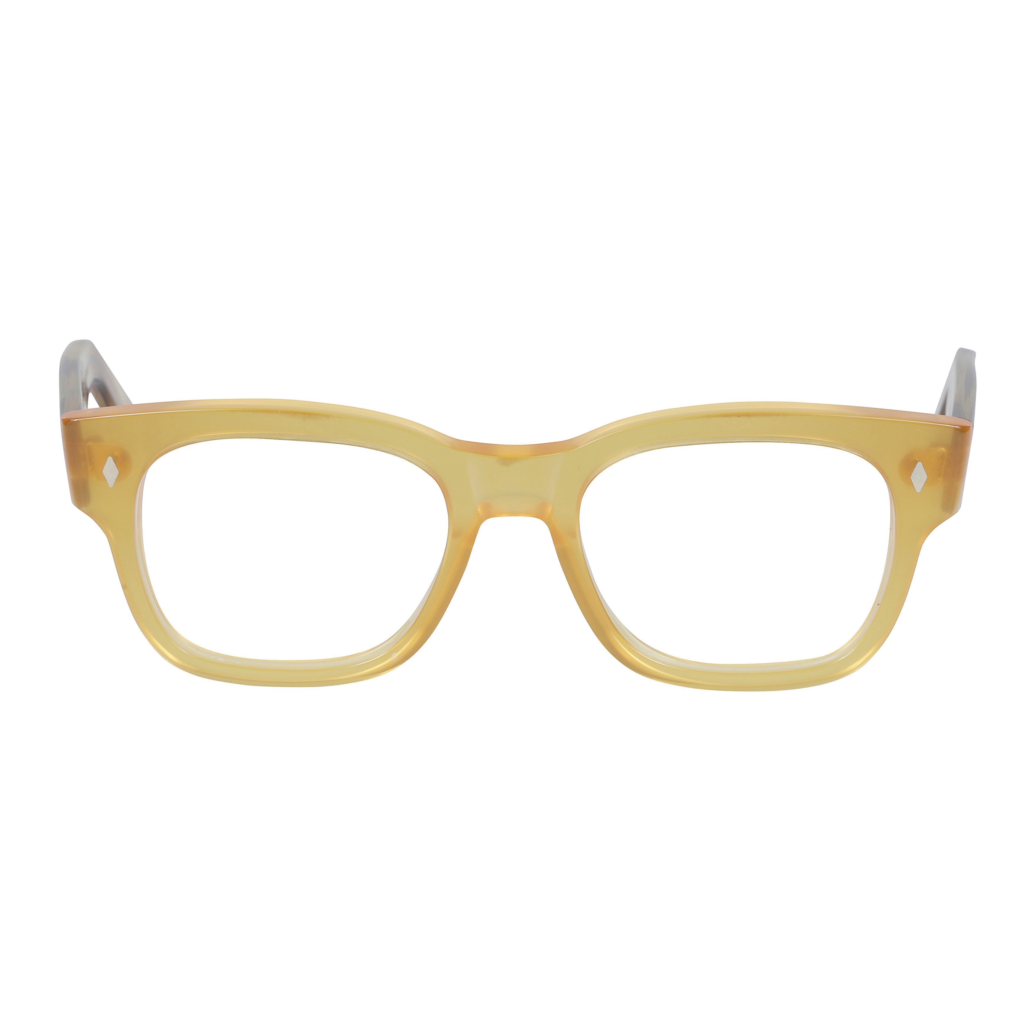 Timeless/N 1962 Translucent Amber Rectangular Sunglasses with Tortoiseshell Temples