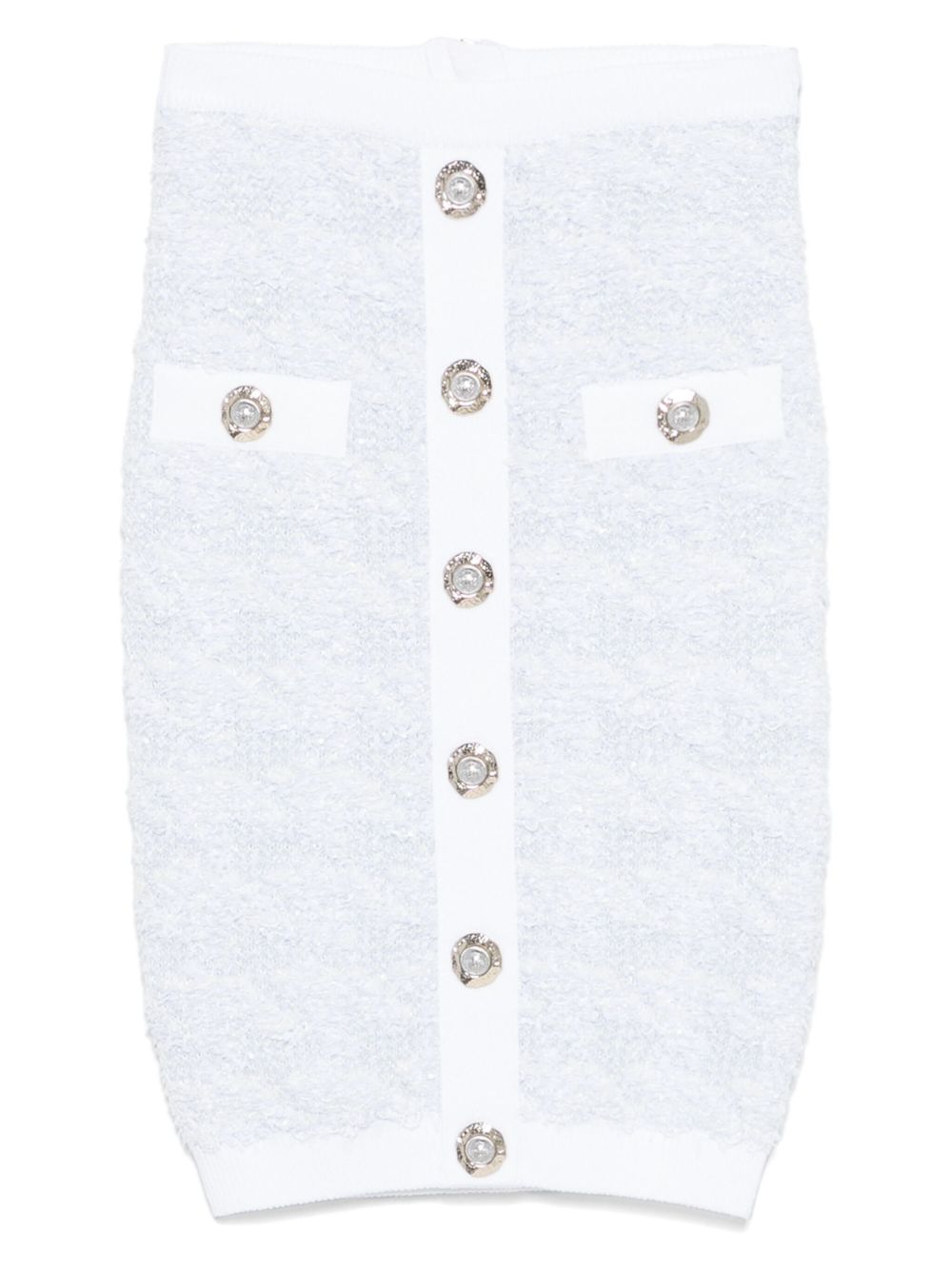 High-Waisted Knee-Length Tweed Skirt