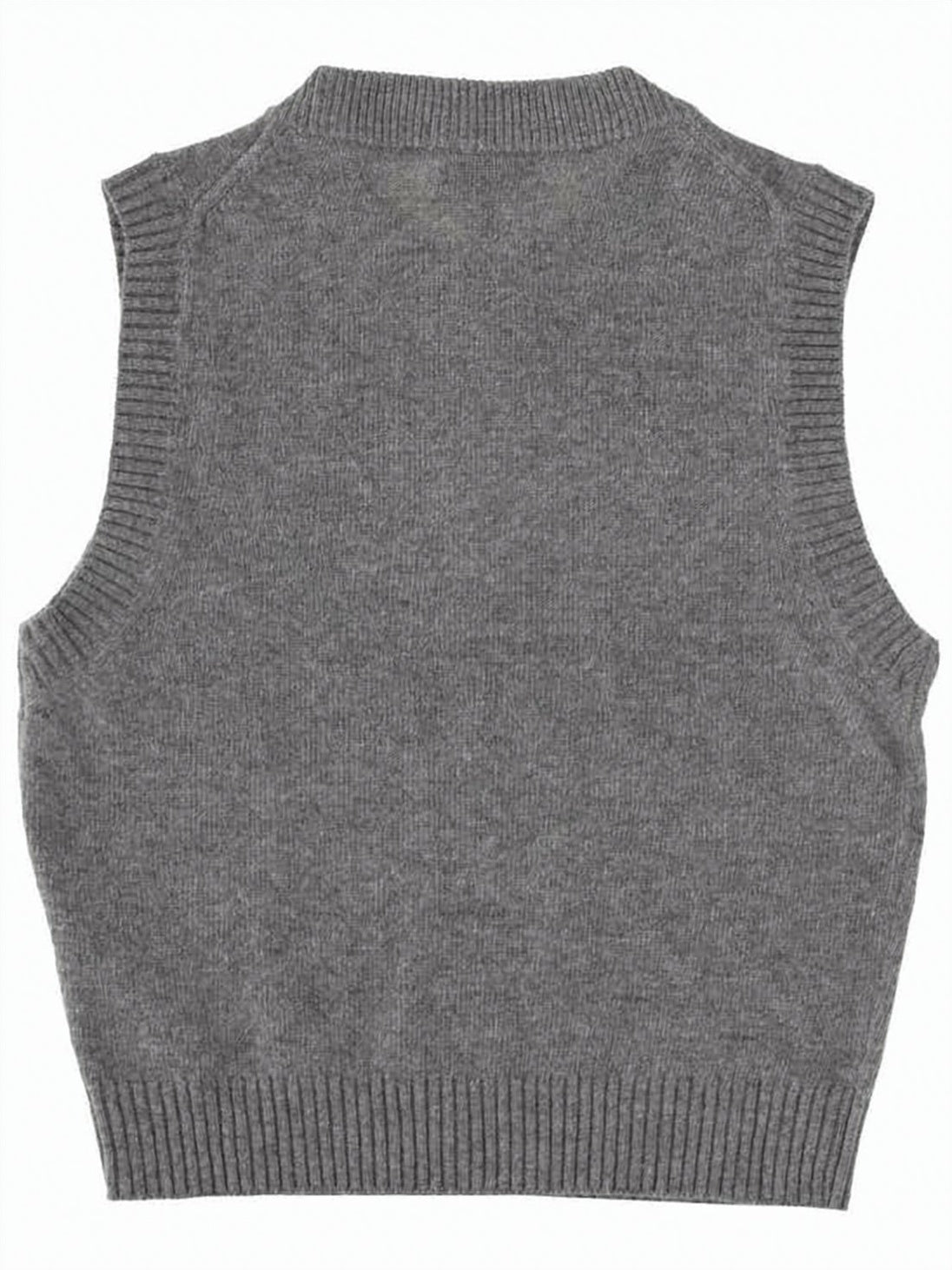 Sleeveless Knit Vest With Graphic Fairy Motif And Ribbed Details