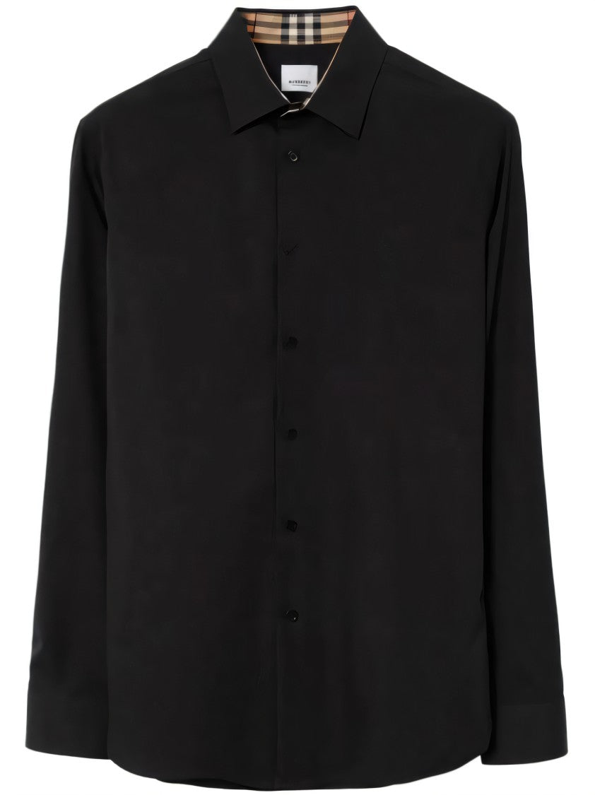 Long-Sleeved Shirt with Distinctive Check Interior