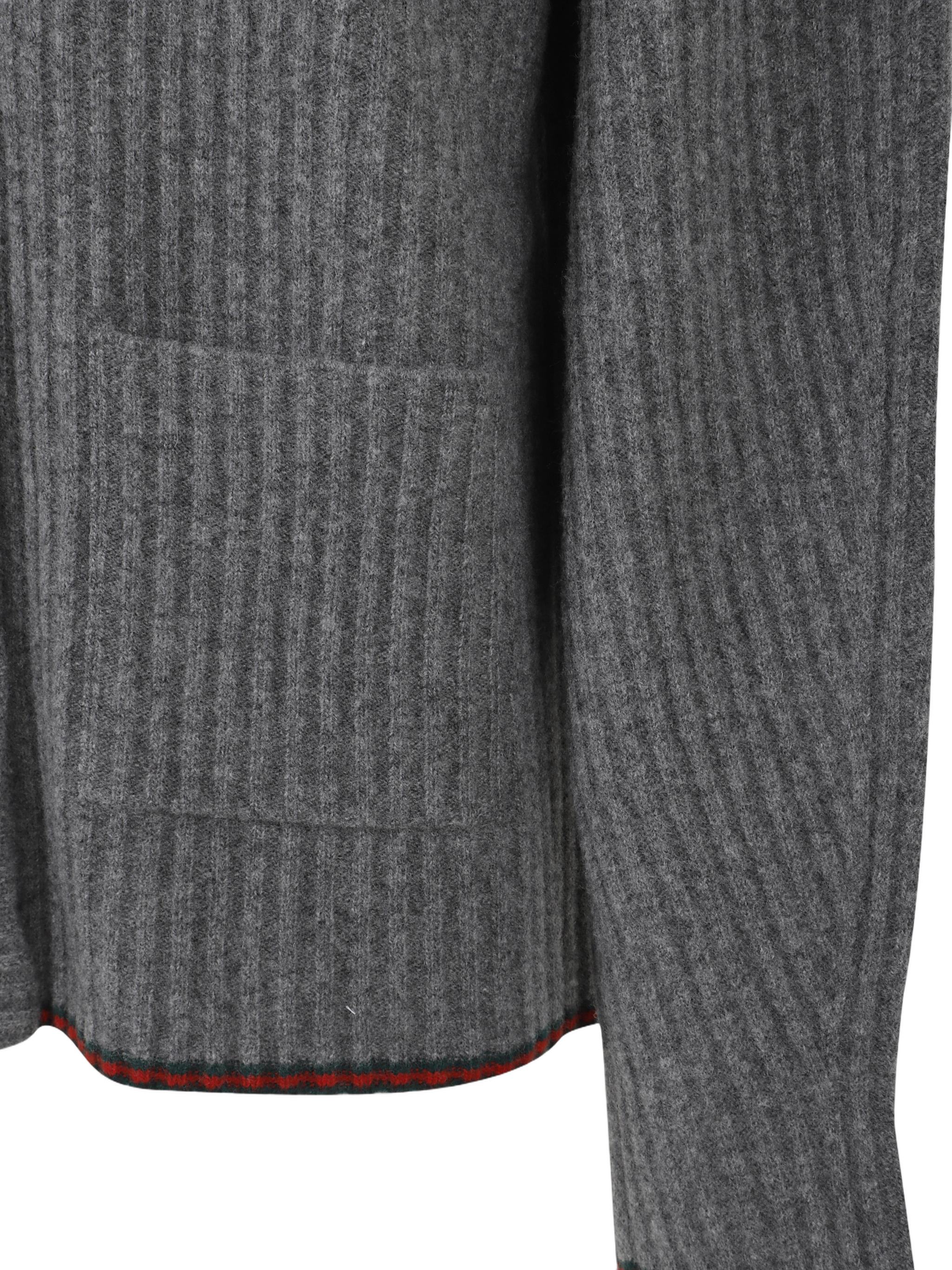 Ribbed Knit Oversized Cardigan With Deep V-Neck