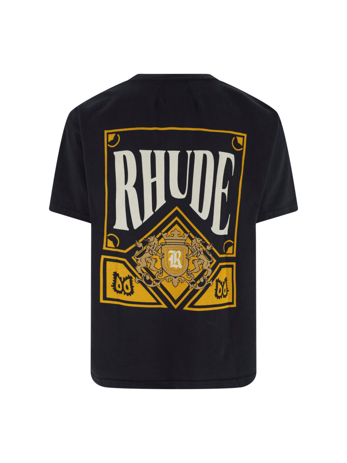 Black Cropped Graphic Ornate Logo T-Shirt