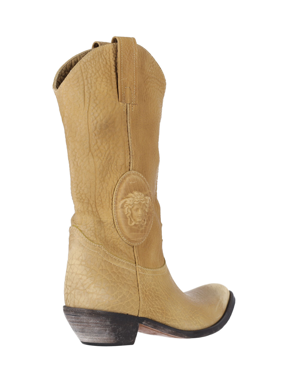 Tan Mid-Calf Pointed Toe Boots