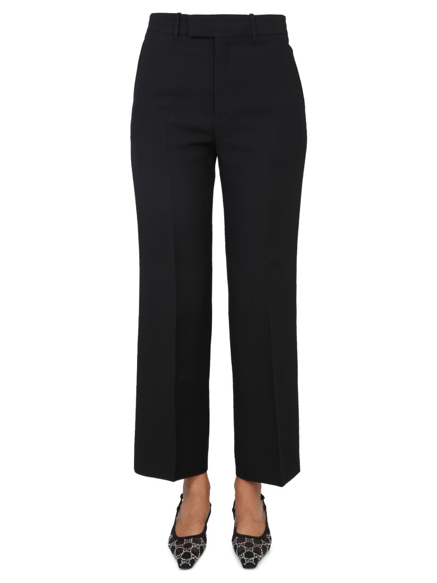 Cady Crepe Tailored Pants with Hidden Hook Closure