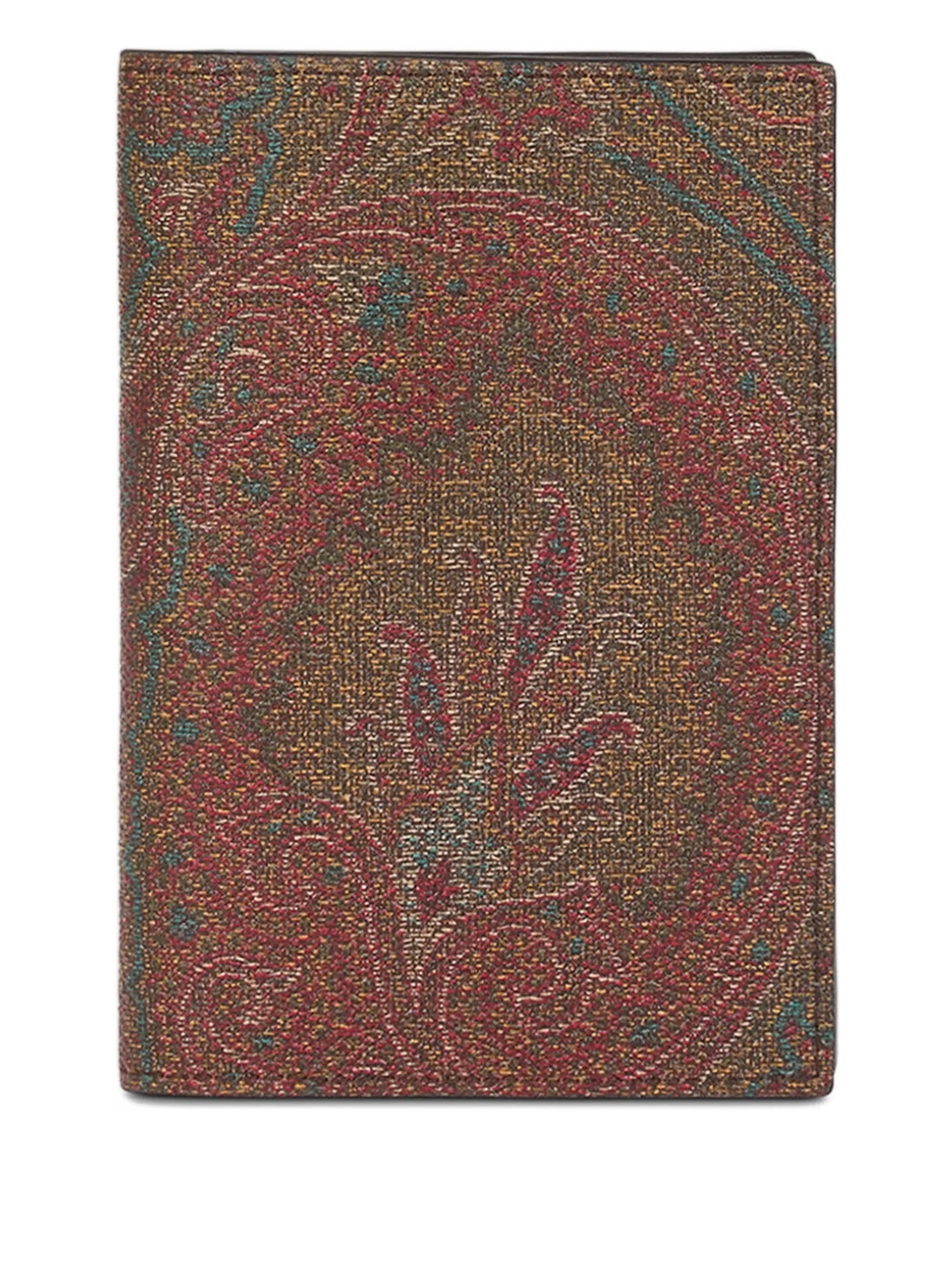 Brown Paisley Pattern Leather Passport Holder
