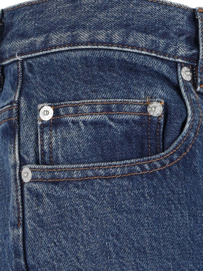 Straight Jeans, In Blue Denim, Medium Waist