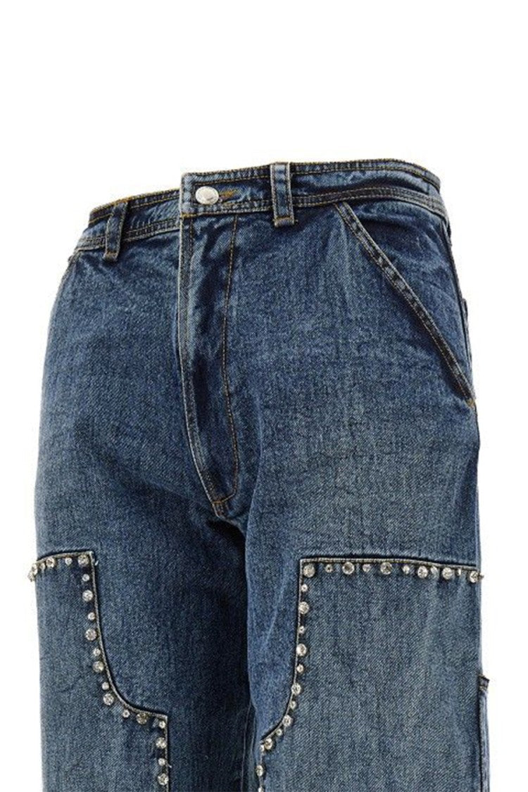 Studded Detail High-Waisted Denim Jeans With Flattering Fit
