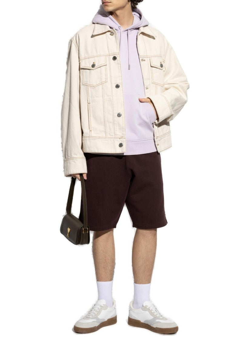 Relaxed Fit Purple Hoodie With Adjustable Drawstring
