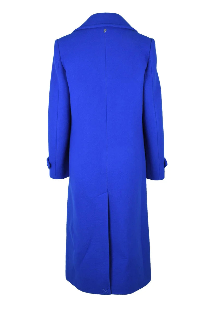 Long Double-Breasted Coat Cashmere - Royal Blue