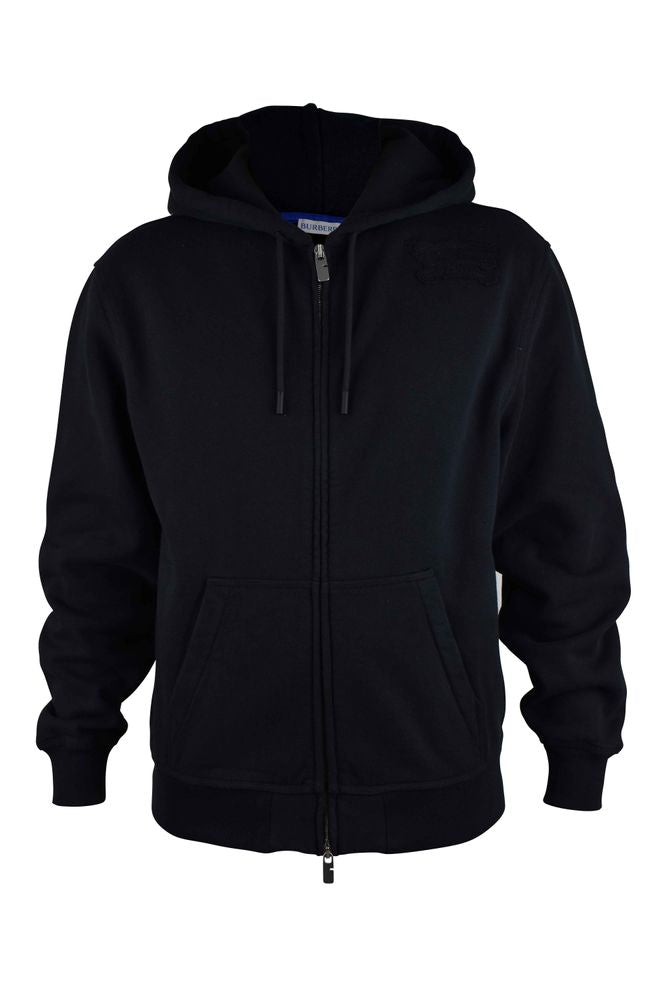 Hooded Black Cotton Vest with Embroidered Logo