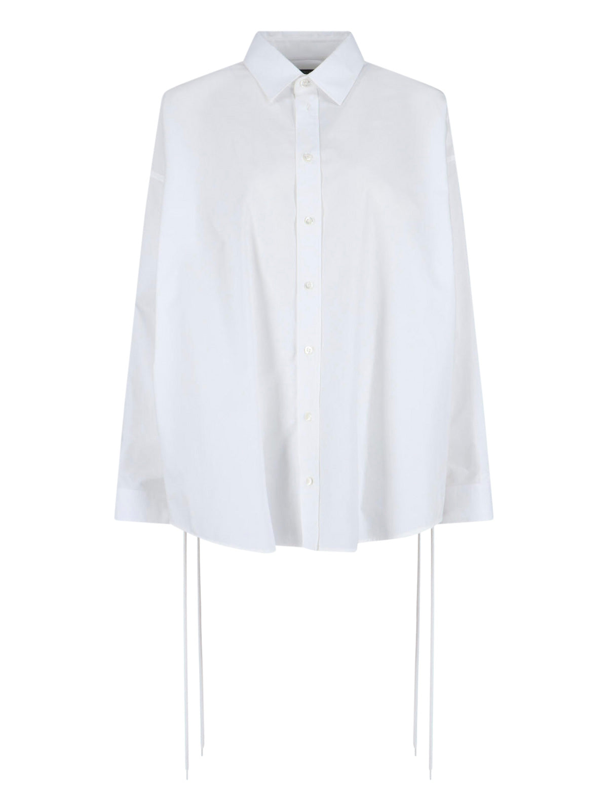 White Cotton Shirt with Laces
