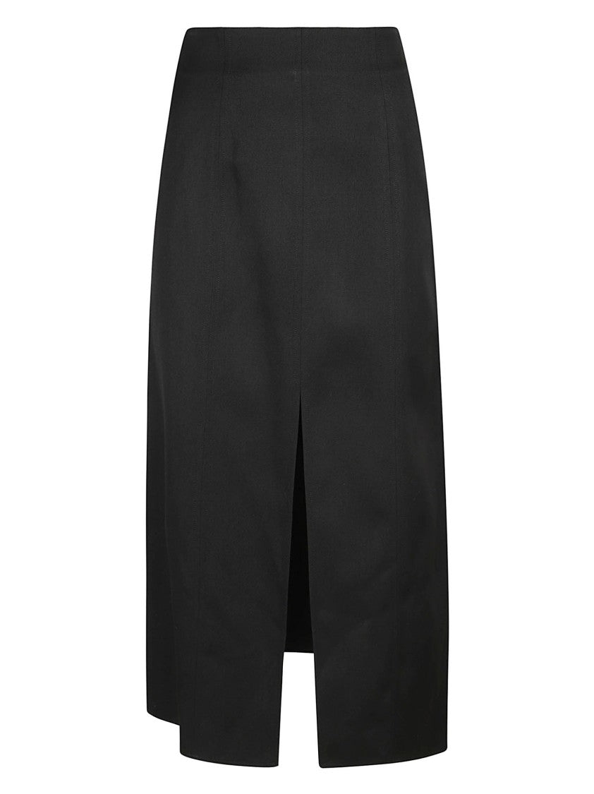 Straight Silhouette Black Skirt