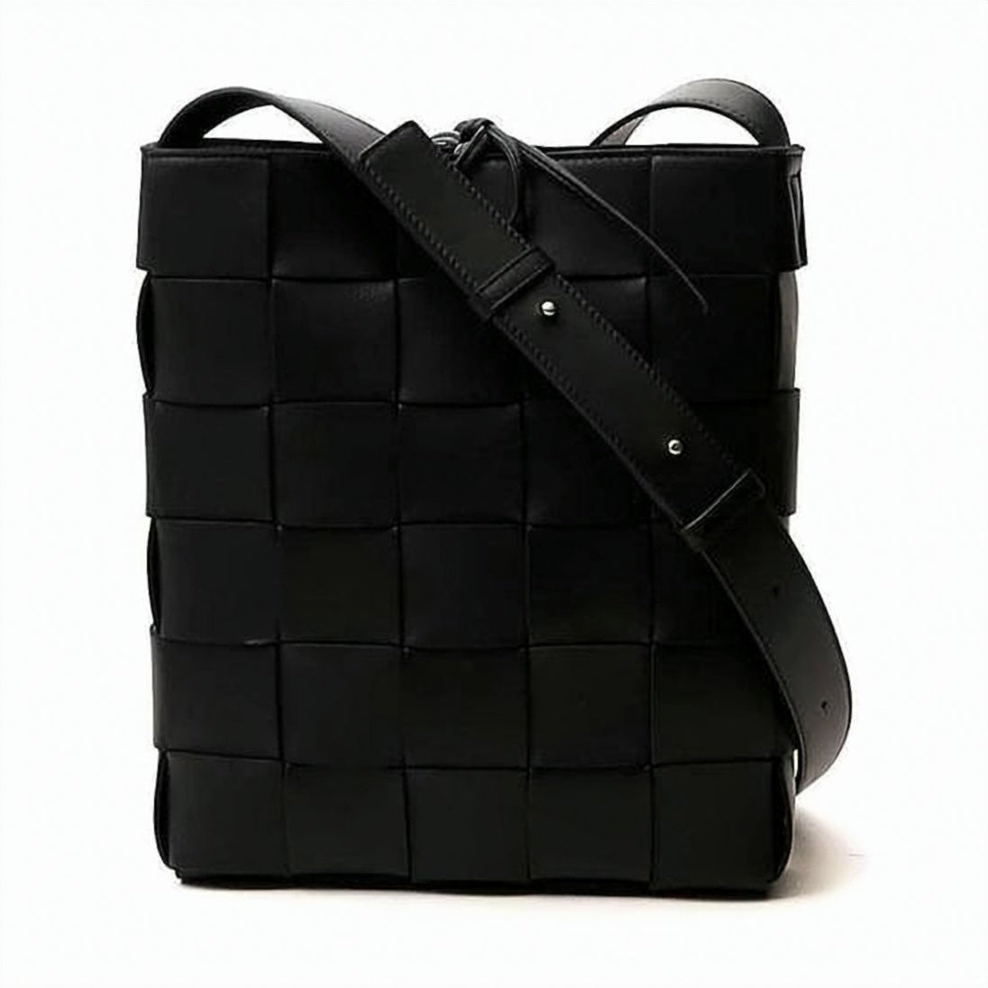 Woven Pattern Lambskin Leather Shoulder Bag