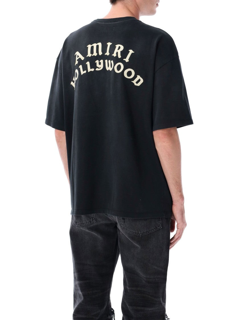 Hollywood Graphic Oversized T-Shirt With Ribbed Crew Neck