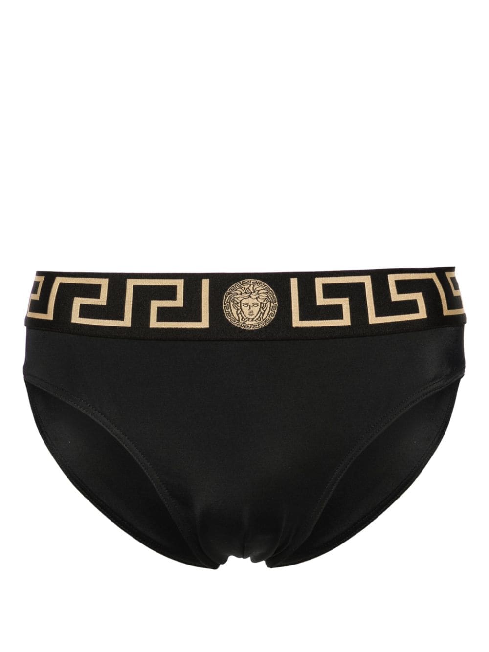 Brief Swimwear with Gold-tone Medusa Head Motif