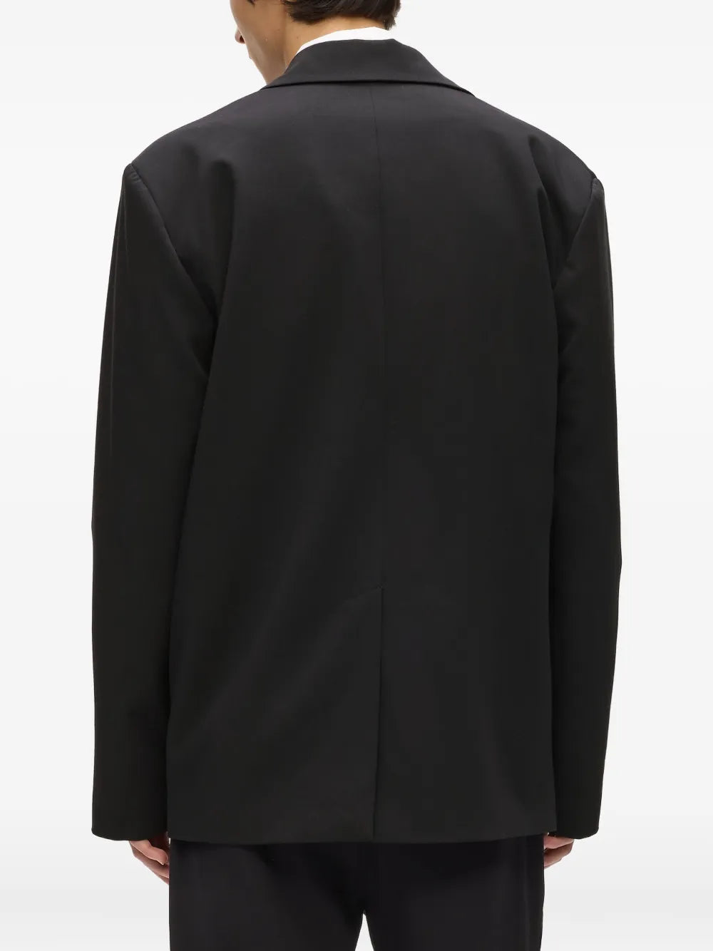 Two-Tone Denim-Inspired Blazer with Classic Lapel