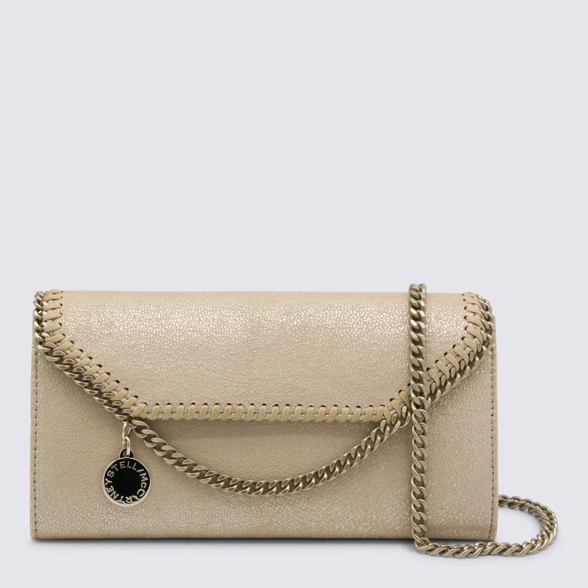 Gold Faux Leather Continental Wallet Crossbody Bag