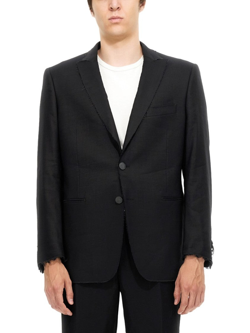 Single-Breasted Jacket With Peaked Lapels