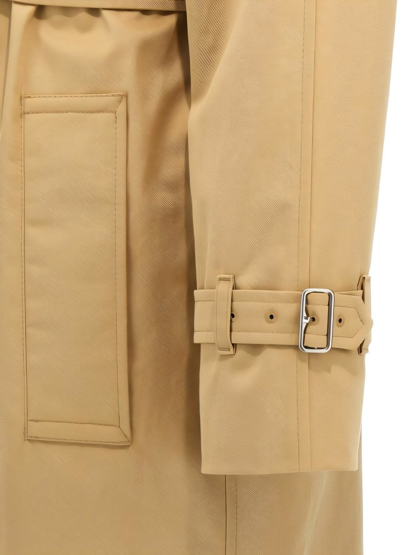 Double-Breasted Trench Coat with Belted Waist