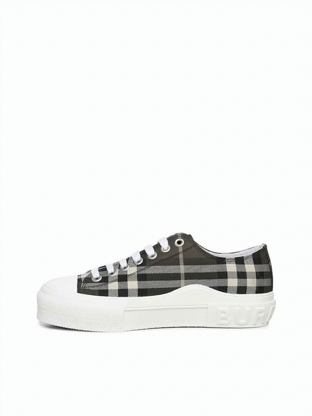 Checkered Nylon Low-Top Sneakers with Rubber Sole