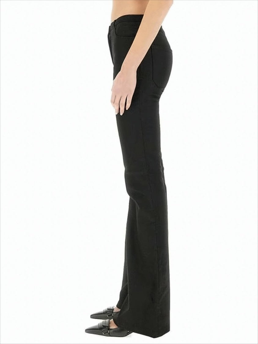 Black Straight Pants with Soft Stretch Fabric