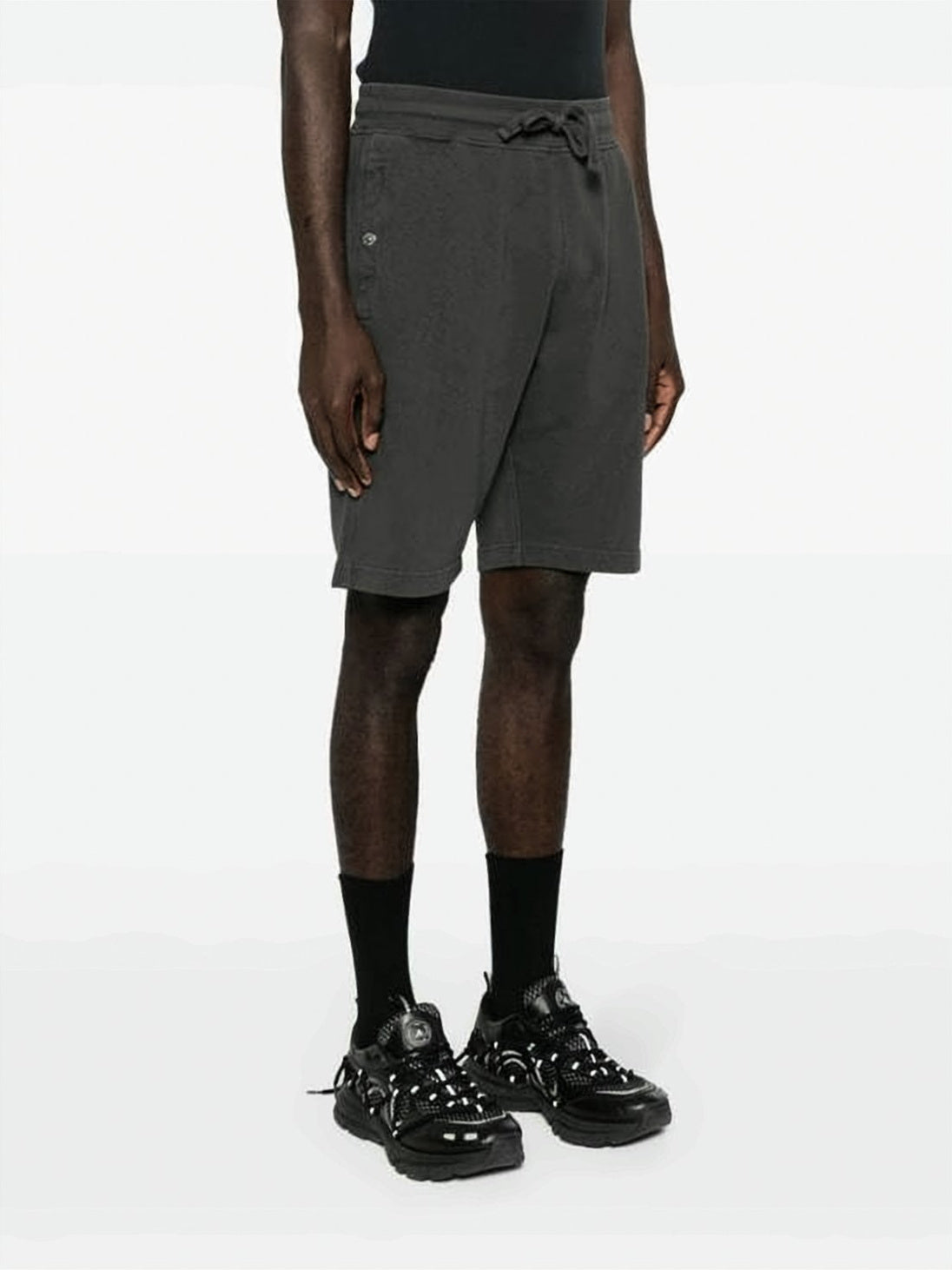 Relaxed Fit Grey Cotton Shorts