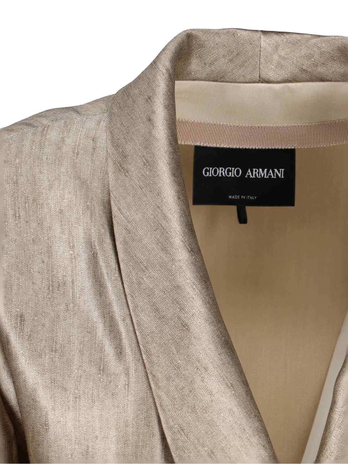 Double-Breasted Silk Blazer – Gold