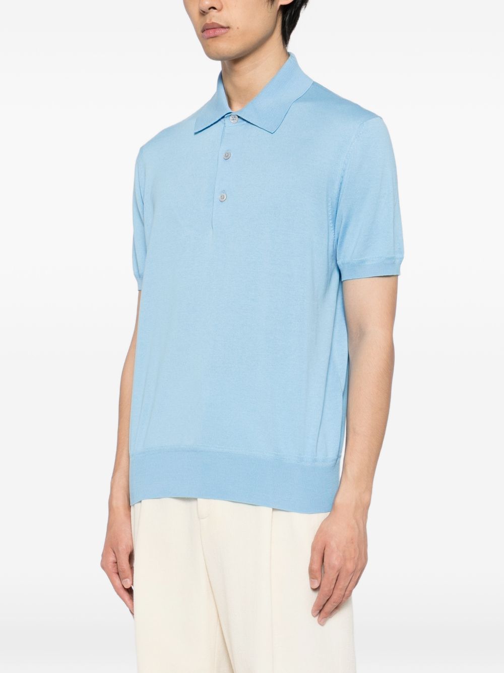 Short-Sleeve Light Blue Polo Shirt