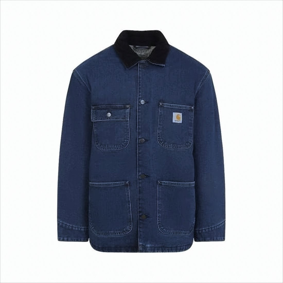 Classic Denim Coat With Corduroy Collar