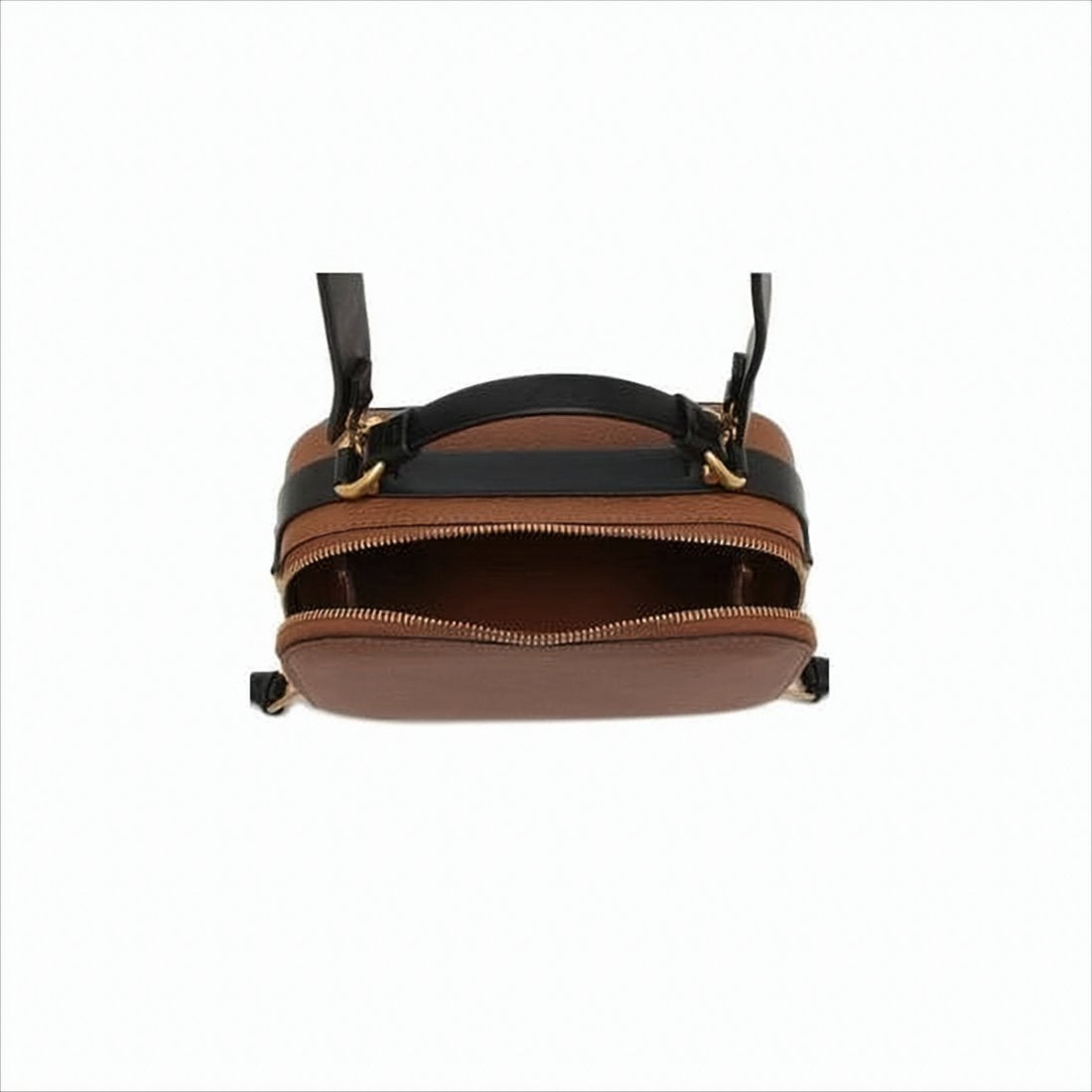 Structured Brown Calf Leather Crossbody Bag
