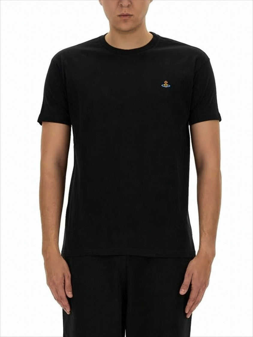 Short-Sleeve T-Shirt with Colorful Embroidered Logo