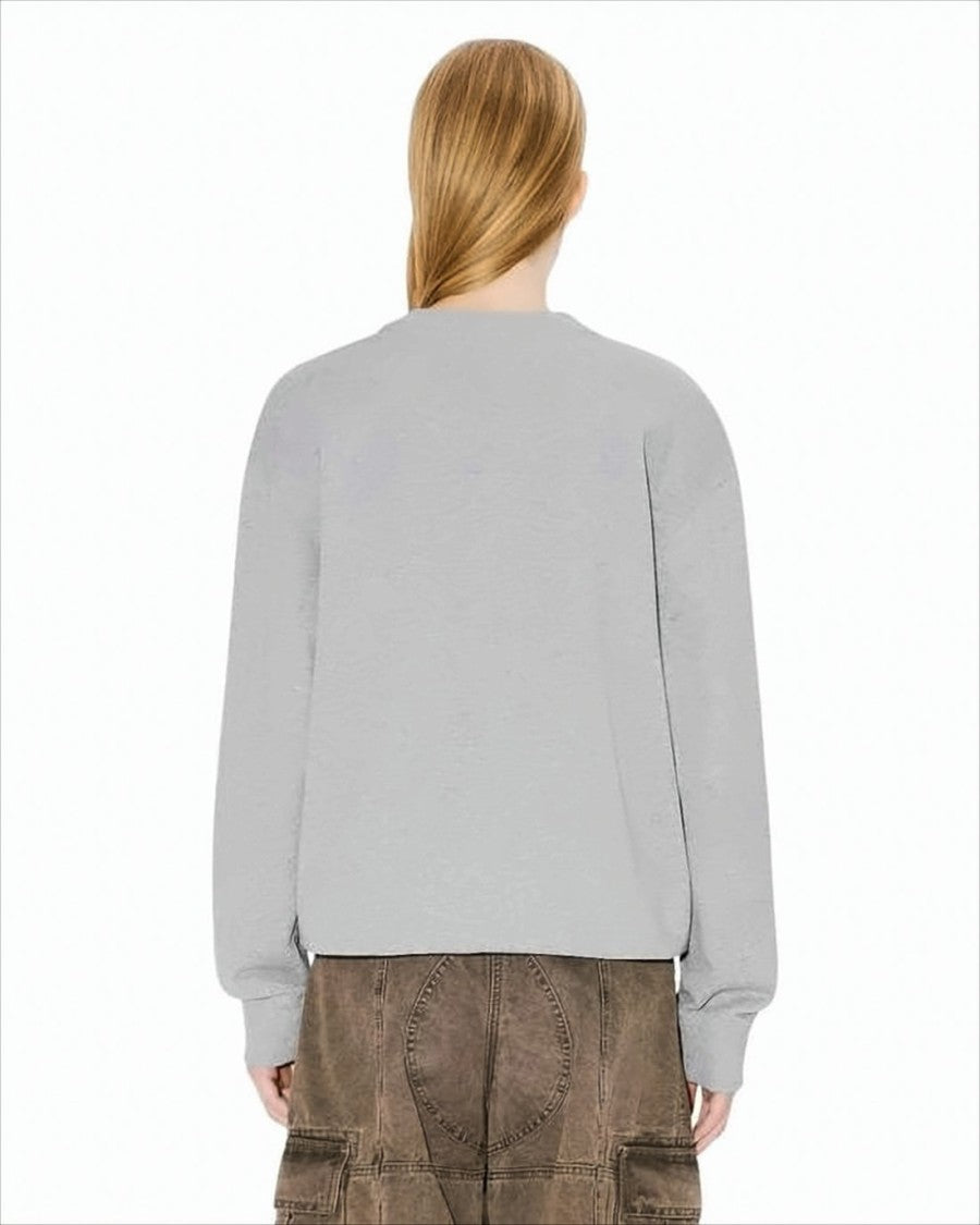 Heather Grey Long-Sleeve Sweatshirt with Tiger Graphic