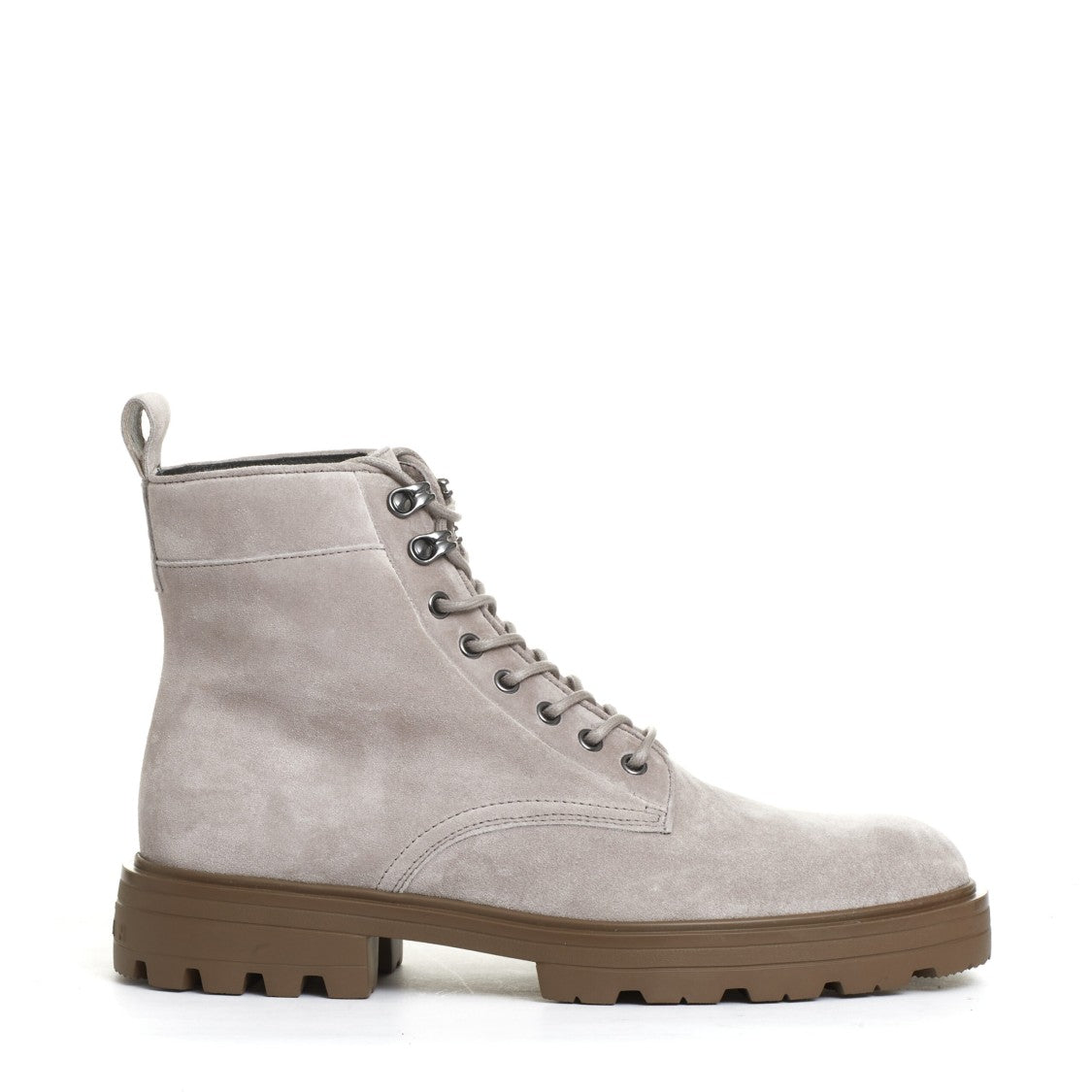 Beige Suede Lace-Up Polish