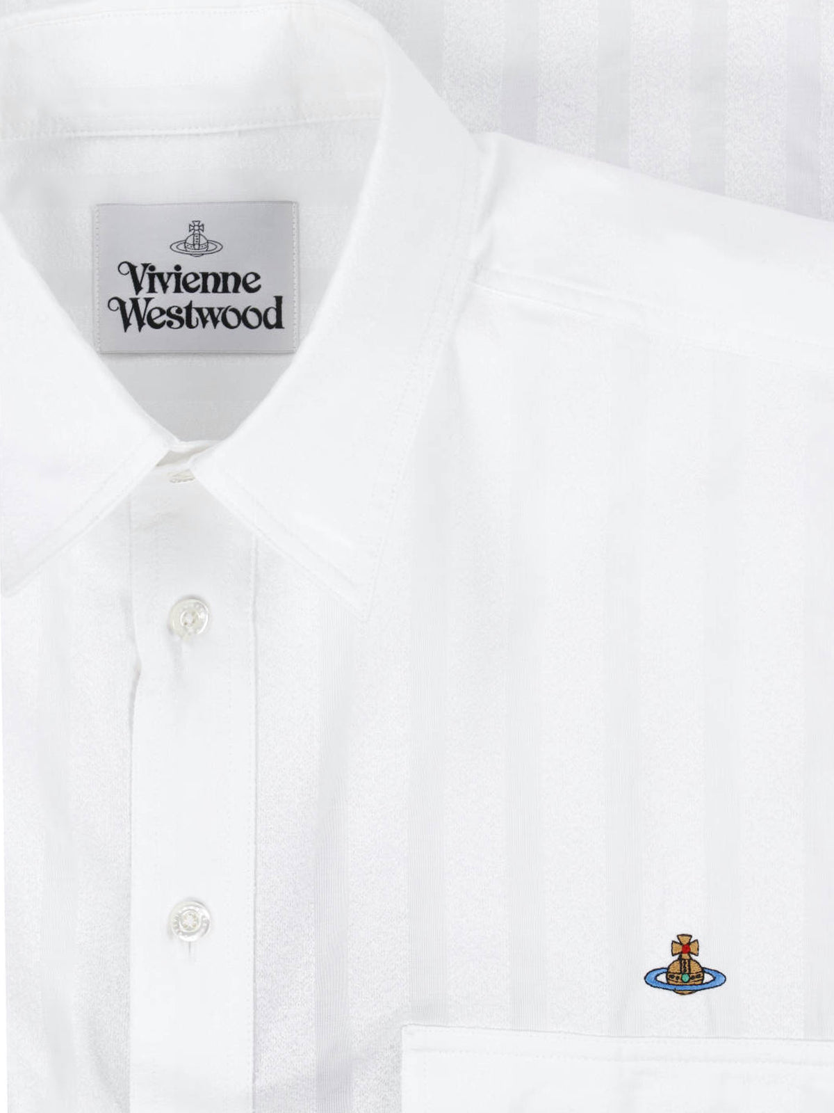 White Achilles Striped Cotton Shirt