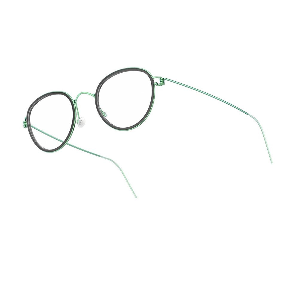 Lindberg Kid Teen Air Rim Jackie P90/P90/P90/K199 Black/Green Phantos-Shaped Green Titanium Eyewear