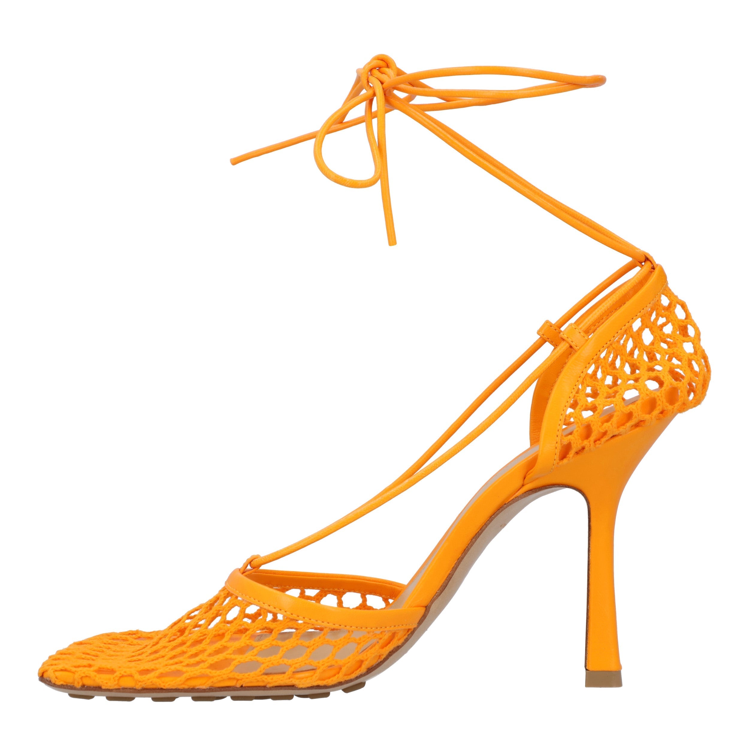 Stretch Lace-Up Sandal Orange