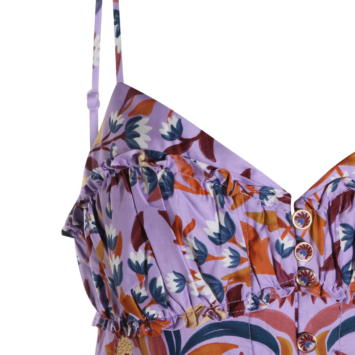 Midi Dress with Tropical Floral Print