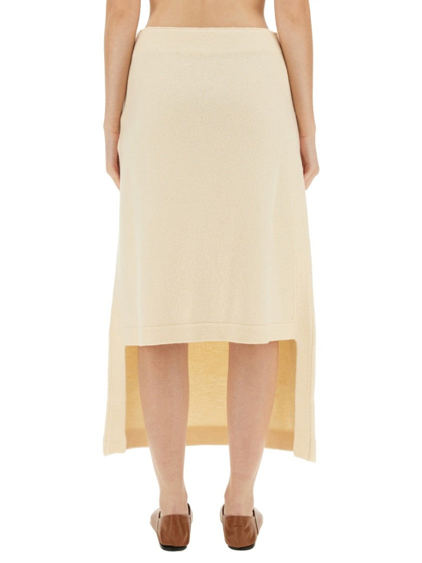 Regular Fit Midi Skirt In Soft Wool