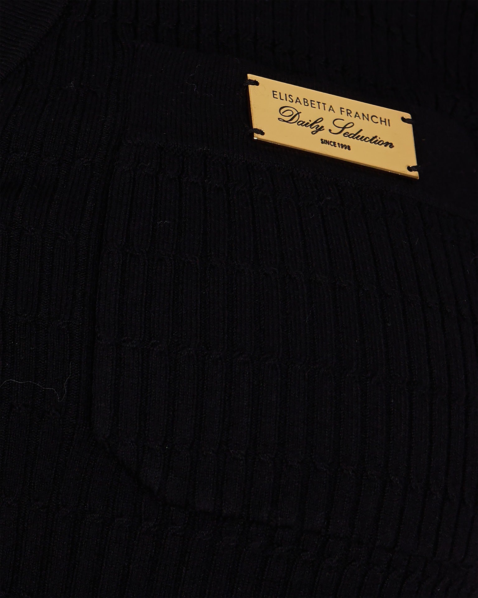 Black Ribbed Sweater With Pocket