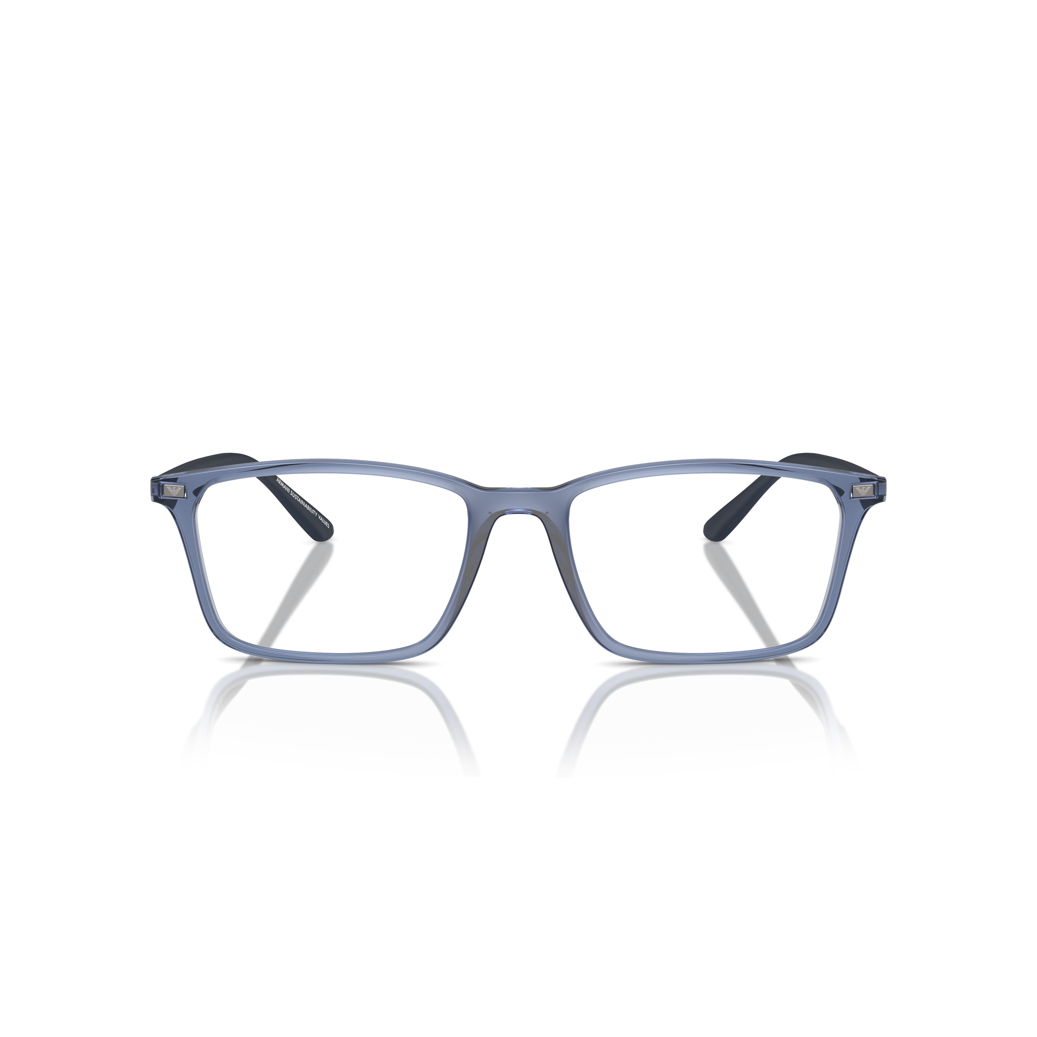 0ea3237 Translucent Blue Rectangular Sunglasses with Slim Temples