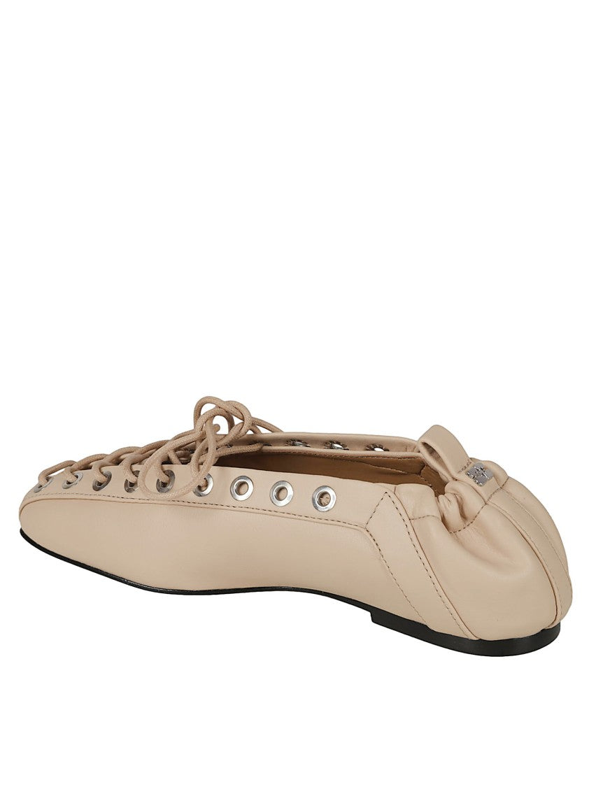 Lace-Up Ballerina Flats