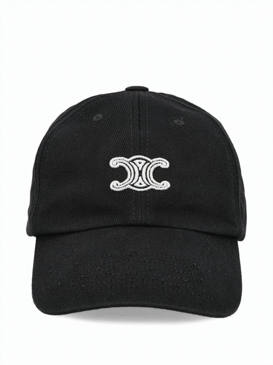 Cotton Black Baseball Cap with Embroidered Logo